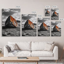 Red Rock, Sunset Boulders, Wild West Plains, Canvas Print, Desert Landscape Art, Living Room Wall Decor, Nature Photography