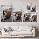 Coastal Breakwater, Rust Texture, Industrial Seascape, Framed Canvas Print, Modern Rustic Wall Art, Ocean Decor, Urban Beach Style
