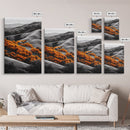 Autumn Hills, Vibrant Trees, Countryside View, Framed Canvas Print, Fall Landscape Art, Farmhouse Decor, Cozy Living Room Accent