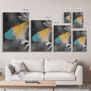 Wing Detail, Colorful Insect, Macro Nature, Blue Orange Wing, Framed Canvas Print, Natural Science Art, Entomology Wall Accent