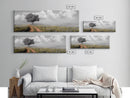 Lone Tree, Meadow Path, Dreamy Field, Cloudy Sky, Framed Canvas Print, Calm Decor, Entryway Wall Art, Soft Focus Nature
