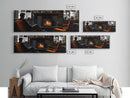 Fireplace Moment, Cozy Cabin Mood, Fall Comfort Scene, Framed Canvas Print, Hygge Wall Art, Masculine Decor, Warm Living Room Style