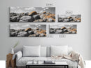 Granite Boulder Field, Orange Lichen Rocks, Desert Rockscape, Canvas Print, Natural Earth Decor, Living Room Wall Art