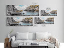 Abandoned Rowboat, Rustic Shore, Autumn Cove, Island Serenity, Framed Canvas Print, Lakehouse Decor, Coastal Wall Art, Nature Print