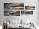 Autumn Marsh Scene, Duck Reflection, Moody Landscape, Canvas Print, Fall nature wall art, rustic home decor, cabin wall print