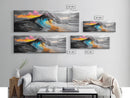 Wave Photography, Color Splash, Sunset Sea, Surf Art, Framed Canvas Print, Beach House Decor, Coastal Vibes, Modern Ocean Wall Art