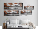 Autumn Trees, Lakeside Peace, Fall Foliage, Tranquil View, Framed Canvas Print, Fall Wall Art, Cabin Decor, Cozy Living Room Art