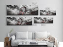 Ferris Wheel, Carnival Ride, Stormy Sky, Fairground Scene, Framed Canvas Print, Retro Wall Art, Teen Bedroom Decor, Industrial Urban Style