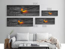 Branding Iron Fire, Industrial Glow Art, Rustic Ranch Scene, Cowboy Western Print, Canvas Print, Man Cave Wall Art, Farmhouse Decor