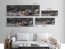 Ember Campfire, Twilight Glow, Nature Heat, Forest Shadows, Framed Canvas Print, Outdoor Wall Art, Fall Rustic Decor, Adventure Accent