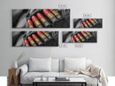 Red Ammo, Tactical Gear, Military Closeup, Rustic Warrior, Framed Canvas Print, Masculine Wall Art, Man Cave Wall Decor
