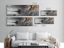 Coastal Cliffs Sunset, Rugged Shoreline Scene, Seaside Beauty, Framed Canvas Print, Earth Tone Art, Living Room Decor, Nature Wall Art