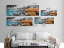 Island Coral Split, Tropical Ocean Scene, Half Above Below Water, Framed Canvas Print, Living Room Wall Art, Beach Boho Decor