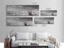 Desert Bloom Flowers, Pink Wildflower Landscape, Nature Wall Art, Framed Canvas Print, Boho Decor, Feminine Desert Bedroom Aesthetic