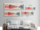Burano, Italy Watercolor Print, Vacation Gift, Italy Wall Art, Beach Painting, Beach Decor, Large Wall Art, Wood Frame Art