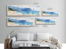Cala Salada, Spain Watercolor Beach Print, Vacation Gift, Spain Wall Art, Framed Canvas Print, Framed Beach Painting