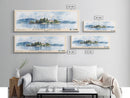 Embiez Island, France Watercolor Beach Print, Vacation Gift, France Wall Art, Framed Canvas Print, Framed Beach Painting