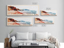 Kokkini (Red) Beach, Greece Watercolor Beach Print, Vacation Gift, Greece Wall Art, Framed Canvas Print, Framed Beach Painting