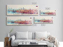 Nizhny Novgorod Panoramic Travel Poster, Framed Canvas Print or Metal Wall Art, Travel Art, Home Decor, Panoramic Painting, Midcentury Art