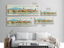 Debrecen Hungary Panoramic Travel Poster, Framed Canvas Print or Metal Wall Art, Travel Art, Home Decor, Panoramic Painting, Midcentury Art