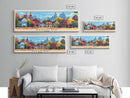 KryvyiRih Ukraine Panoramic Travel Poster, Framed Canvas Print or Metal Wall Art, Travel Art, Home Decor, Panoramic Painting, Midcentury Art