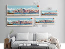 Porto Portugal Panoramic Travel Poster, Framed Canvas Print or Metal Wall Art, Travel Art, Home Decor, Panoramic Painting, Midcentury Art