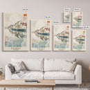 Borås Sweden Travel Poster Framed Canvas Print, Wall Art, Home Decor, Travel Print, Coastal Scene, Minimalist Art, Original Art