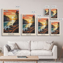 Breda Netherlands Travel Poster Framed Canvas Print, Sunset Landscape, Wall Art, Home Decor, Travel Print, Abstract Painting, Boho Style