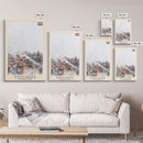 Enschede, Netherlands Framed Canvas Print. Urban Winter Wall Art for Living Room or Bedroom Decor, Travel Poster Art.