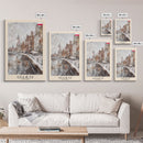 Gdansk, Poland Travel Poster Art, Framed Canvas Print for Living Room or Bedroom, Historic Wall Art, Home Decoration