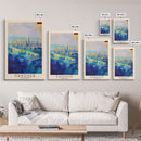Hanover Germany Cityscape Framed Canvas Print, Wall Art for Living Room Decor, Office Art, Home Decor, Skyline Poster Art, Travel Poster Art
