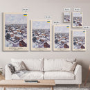 Horlivka Ukraine Winter Town Art, Framed Canvas Wall Art, Home Decor, Living Room Decor, Snowy Landscape Poster, Wall Art, Travel Poster Art