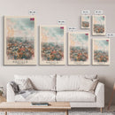Krefeld Germany Travel Poster Framed Canvas Print, Urban Landscape, Minimalist Wall Art, Home Decor, Original Painting, Travel Print
