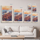 Osijek Croatia Travel Poster Framed Canvas Print, Watercolor Painting, Scenic Wall Art, Home Decor, Croatian Landscape, Rustic Art