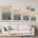 Perm Russia Travel Poster Framed Canvas Print, Watercolor Painting, Scenic Wall Art, Home Decor, Russian Landscape, Urban Art