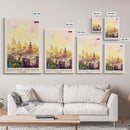 Rostov-on-Don Russia Travel Poster Framed Canvas Print, Watercolor Painting, Urban Wall Art, Home Decor, Russian Cityscape, Vibrant Art