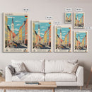 Augsburg Germany Travel Poster Framed Canvas Print, Midcentury Modern Art, Pop Art Wall Decor, Home Decor, Vacation Gift, Living Room Art