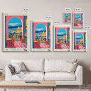 Bar Montenegro Travel Poster Framed Canvas Print, Midcentury Modern Art, Pop Art Wall Decor, Home Decor, Vacation Gift, Living Room Art