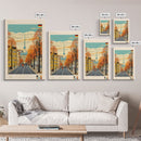 Berlin Germany Travel Poster Framed Canvas Print, Midcentury Modern Art, Pop Art Wall Decor, Home Decor, Vacation Gift, Living Room Art