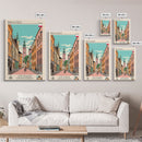 Bydgoszcz Poland Travel Poster Framed Canvas Print, Midcentury Modern Art, Pop Art Wall Decor, Home Decor, Vacation Gift, Living Room Art