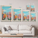 Dnipro Ukraine Travel Poster Framed Canvas Print, Midcentury Modern Art, Pop Art Wall Decor, Home Decor, Vacation Gift, Living Room Art