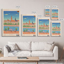 Dresden Germany Travel Poster Framed Canvas Print, Midcentury Modern Art, Pop Art Wall Decor, Home Decor, Vacation Gift, Living Room Art