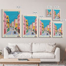 Foggia Italy Travel Poster Framed Canvas Print, Midcentury Modern Art, Pop Art Wall Decor, Home Decor, Vacation Gift, Bedroom Art