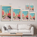 Geneva Switzerland Travel Poster Framed Canvas Print, Midcentury Modern Art, Pop Art Wall Decor, Scenic Wall Art, Living Room Decoration, Office Art