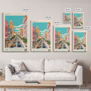 Getafe Spain Travel Poster Framed Canvas Print, Midcentury Modern Art, Pop Art Wall Decor, Scenic Wall Art, Bedroom Decoration