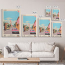 Gori Georgia Travel Poster Framed Canvas Print, Midcentury Modern Art, Pop Art Wall Decor, Scenic Wall Art, Living Room Decoration, Office Art