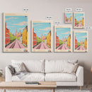 Hämeenlinna City in Finland Finland Travel Poster Framed Canvas Print, Midcentury Modern Art, Pop Art Wall Decor, Home Decor, Vacation Gift, Bedroom Art