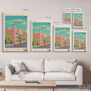 Irkutsk Russia Travel Poster Framed Canvas Print, Midcentury Modern Art, Pop Art Wall Decor, Scenic Bedroom Art, Office Decoration
