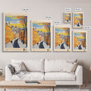 Kaluga Russia Travel Poster Framed Canvas Print, Midcentury Modern Art, Pop Art Wall Decor, Scenic Wall Art, Bedroom Decoration
