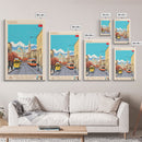 Kayseri Turkey Travel Poster Framed Canvas Print, Midcentury Modern Art, Pop Art Wall Decor, Scenic Wall Art, Living Room Decoration, Office Art